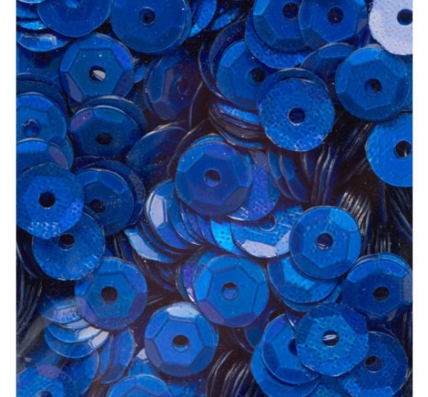 Pailletten gewölbt blau